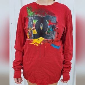 DC Shoes Red Long Sleeve Thermal Medium